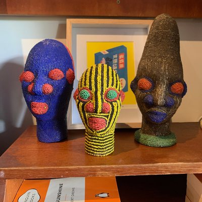 A Terra Naza beaded head in a collector home