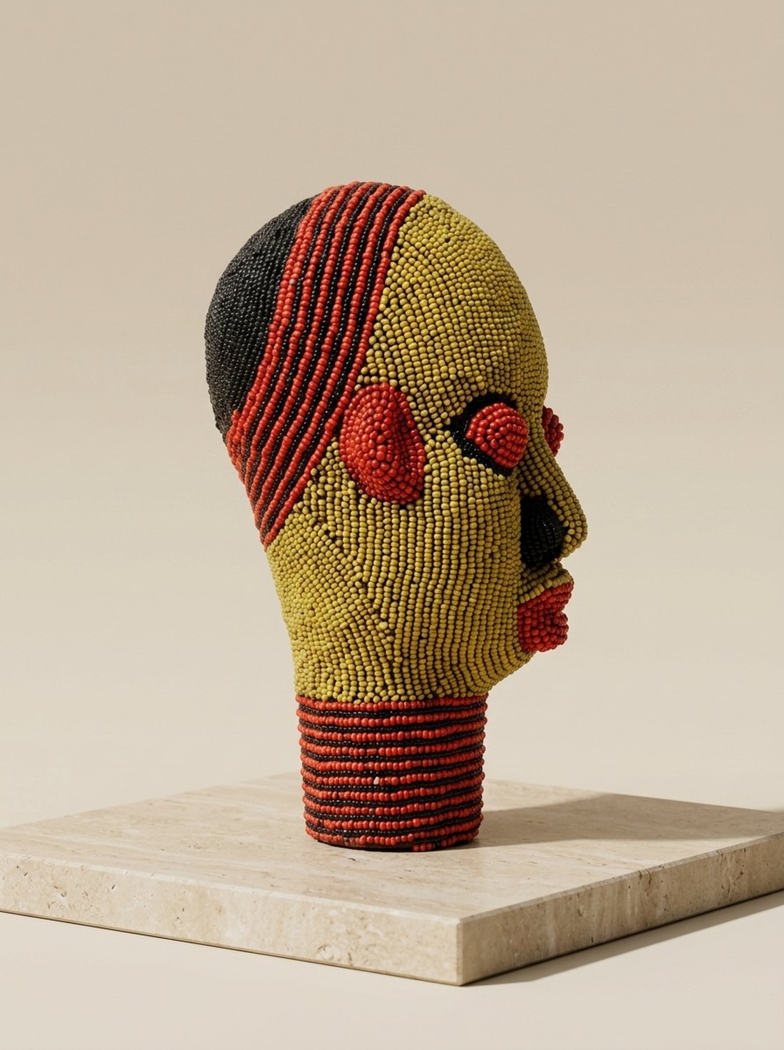 Sefo, profile view on stone plinth